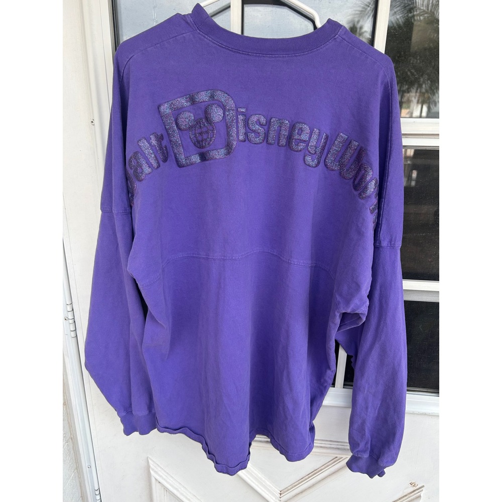Disney Parks Spirit Jersey Walt Disney World Purple Glitter Puff Print Large - Picture 10 of 11